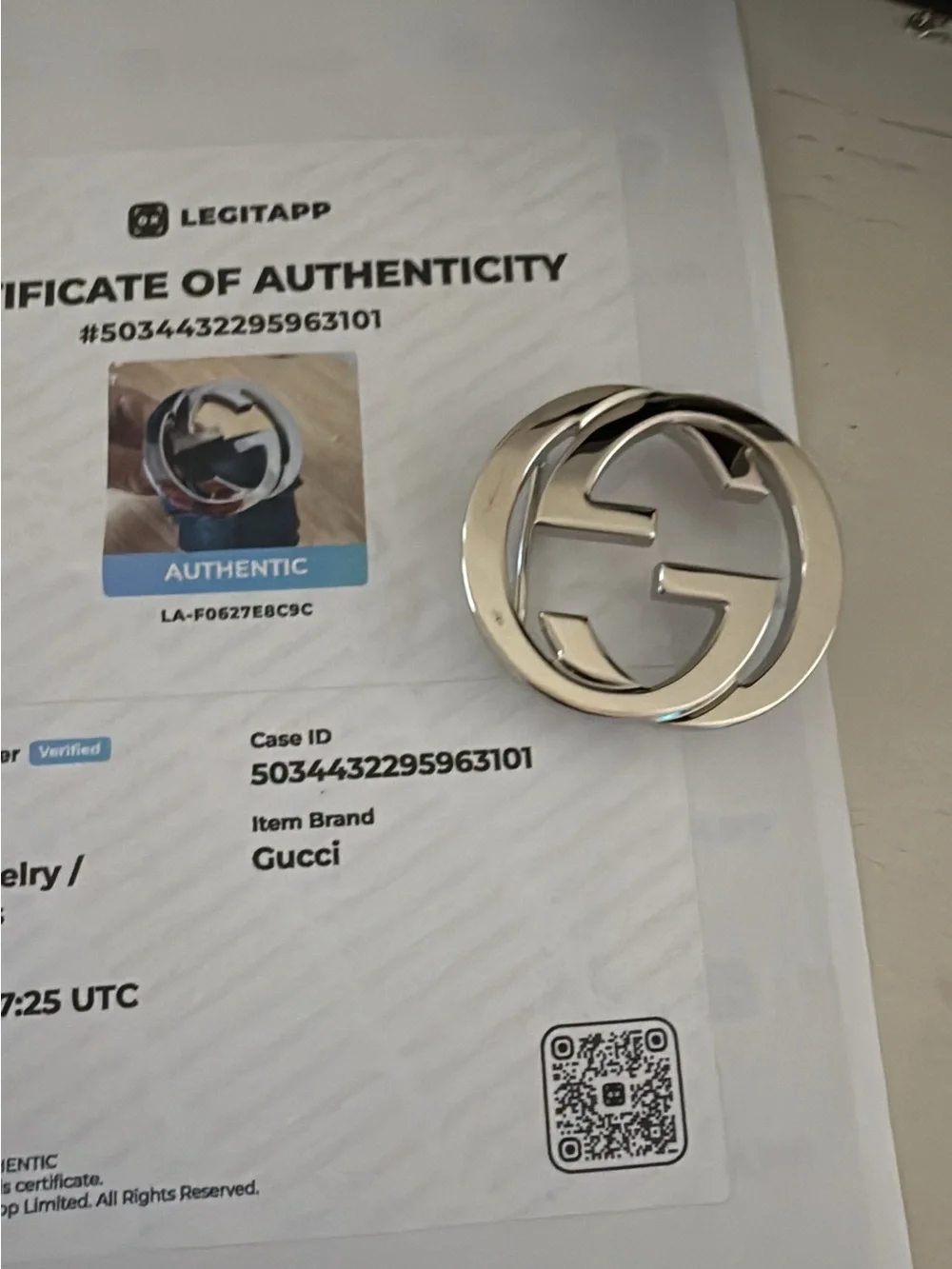 Gucci silver belt buckle authentication included !!! - Picture 1 of 5